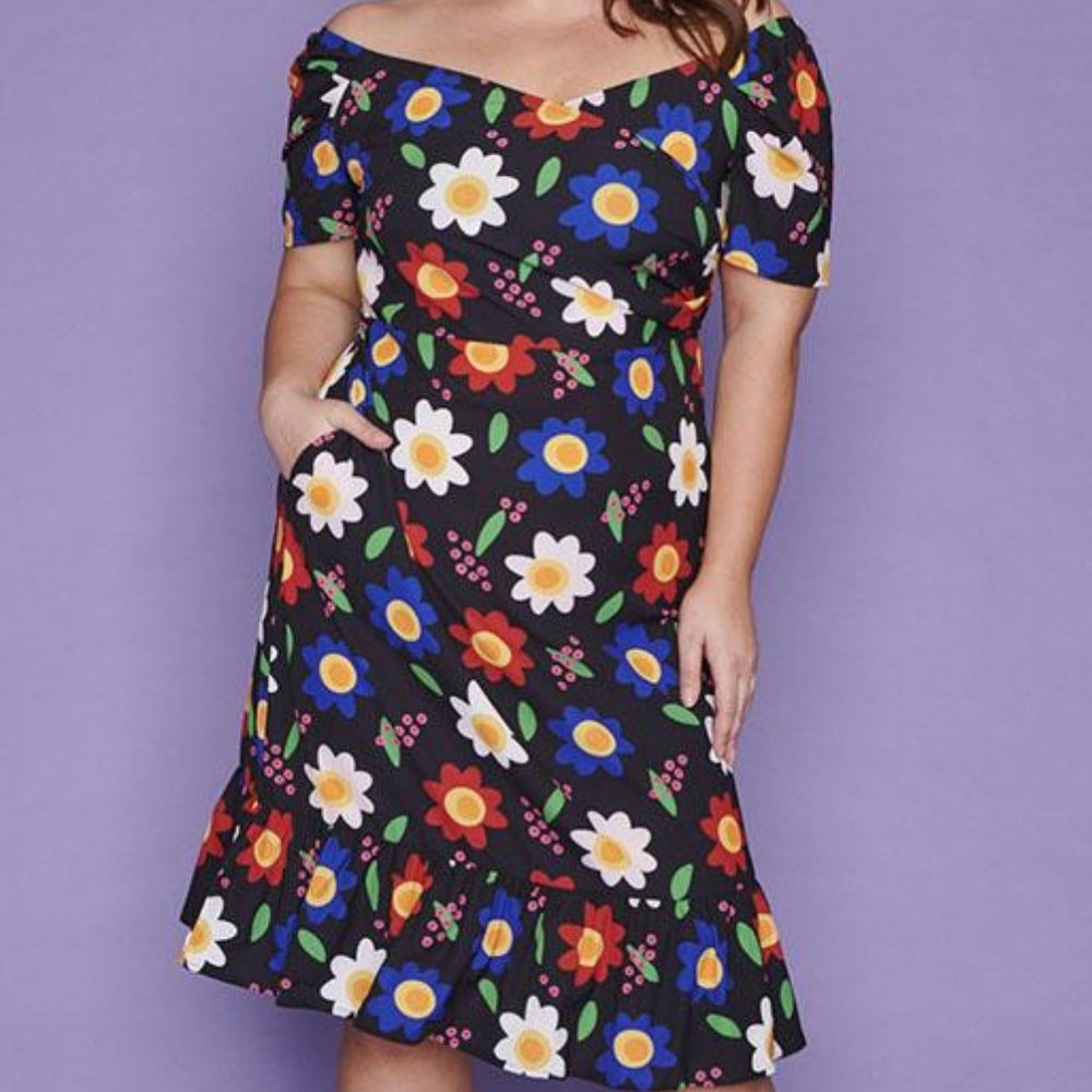 Little Party Dress off the shoulder pattern dress